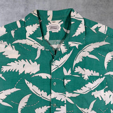 Load image into Gallery viewer, Vintage Dornbusch Hawaiian Palm Leaf Pattern Green White Short Sleeve Shirt
