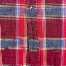 Load image into Gallery viewer, Vintage Tinderfell Red Blue Check Button-Down Cotton Flannel Short Sleeve Shirt
