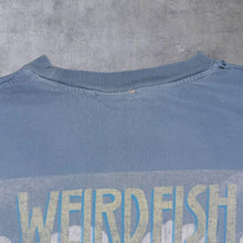 Load image into Gallery viewer, Vintage Weird Fish Coast To Toast Cartoon Graphic Faded Blue Cotton T-Shirt

