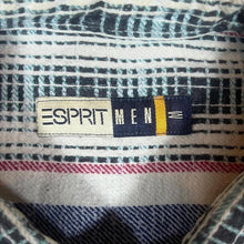 Load image into Gallery viewer, Vintage 90s Esprit Men Striped Shirt Size M L XL Blue Check Skater Button Down
