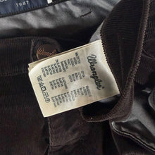 Load image into Gallery viewer, Wrangler Arizona Corduroy Trousers Mens Dark Brown Straight Leg Stretch Cords W38 L30
