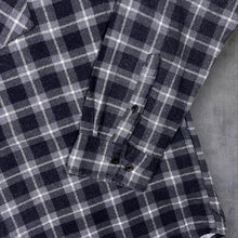 Load image into Gallery viewer, Vintage CXS Grey White Mix Plaid Check Long Sleeve Cotton Flannel Shirt
