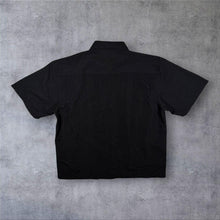 Load image into Gallery viewer, Early 00's Gothic Y2K Traditional Dragon Graphic Black Polyester Short Sleeve Shirt
