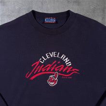 Load image into Gallery viewer, Vintage Crable MLB (1998) Cleveland Indians Baseball Embroidered Navy Blue Sweatshirt
