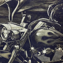 Load image into Gallery viewer, Early 00's WILD Biker Gothic Eagle Wildlife Graphic Black Distressed T-Shirt
