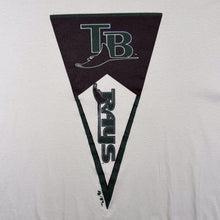 Load image into Gallery viewer, Vintage Majestic MLB (2007) Tampa Bay Rays Baseball Graphic White Ringer Cotton T-Shirt
