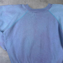Load image into Gallery viewer, Vintage 90's Made In USA Cat Butterfly Graphic Blue Sweatshirt

