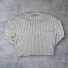 Load image into Gallery viewer, Kickers Classics Embroidered Spellout Grey Cotton Acrylic Cable Knit Jumper
