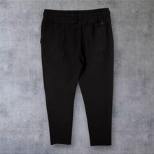 Load image into Gallery viewer, Folk Clothing Trousers Mens M Black Cotton Twill Tapered Drawstring Elastic Waist
