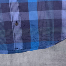 Load image into Gallery viewer, CK Calvin Klein Classic Navy Blue Mix Check Short Sleeve Cotton Shirt
