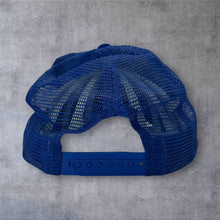 Load image into Gallery viewer, Vintage Florida Sunshine State Dolphin Mesh Trucker Cap Blue Snapback Y2K
