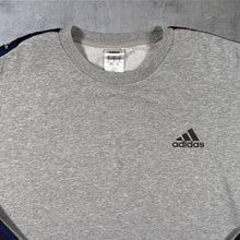 Load image into Gallery viewer, Adidas Classic Mini Logo Tape Sleeve Grey Crewneck Sweatshirt
