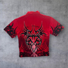 Load image into Gallery viewer, Early 00's No Boundaries Gothic Y2K Tribal Patterned Open Collar Polyester Shirt

