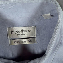 Load image into Gallery viewer, Early 00's YSL Yves Saint Lauren Mini Logo Blue Long Sleeve Button-Down Shirt
