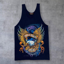 Load image into Gallery viewer, Vintage Rock Eagle (1997) “Proud Riders” Biker Eagle Spellout Graphic T-Shirt Vest
