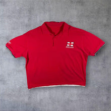 Load image into Gallery viewer, Cotton Traders England Rugby Patch Logo Red Cotton Short Sleeve Polo Shirt
