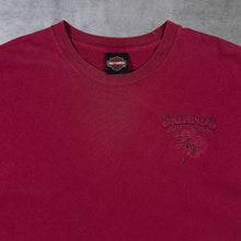 Load image into Gallery viewer, Harley Davidson "Orlando" USA Biker Tourist Spellout Graphic Burgundy T-Shirt
