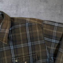 Load image into Gallery viewer, Carhartt Shirt XL Tall Black Blue Green Plaid Heavy Cotton Workwear Check XLT

