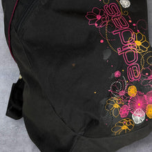 Load image into Gallery viewer, 00's Adidas Floral Spellout Graphic Black Pink Rucksack Backpack Bag
