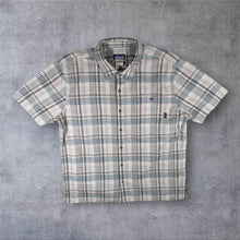 Load image into Gallery viewer, Patagonia Puckerware Shirt Mens XL Grey Plaid Seersucker Short Sleeve Hiking
