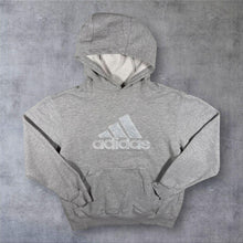 Load image into Gallery viewer, Early 00's Adidas Classic Embroidered Big Logo Spellout Grey Hoodie
