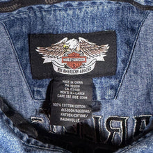 Load image into Gallery viewer, Harley Davidson Mens XL Denim Vest Shirt Eagle Embroidered Sleeveless Biker
