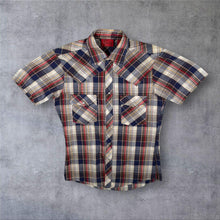 Load image into Gallery viewer, Vintage Western Cowboy Made In Korea Multi Colour Check Short Sleeve Popper Shirt
