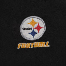 Load image into Gallery viewer, NFL Team Apparel Pittsburgh Steelers Football Mini Logo Black Zip Fleece Sweatshirt

