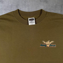 Load image into Gallery viewer, Vintage Tultex "Hang Loose" Surfer Y2K Skater Slogan Graphic Khaki Green T-Shirt
