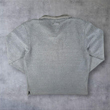 Load image into Gallery viewer, Weird Fish Classic Embroidered Mini Logo Grey-Blue Macaroni Knit 1/4 Zip Sweatshirt
