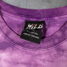 Load image into Gallery viewer, Early 00's Wild Wolf Animal Wildlife Graphic Purple Tie Dye Cotton T-Shirt
