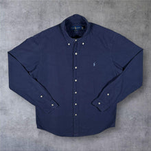 Load image into Gallery viewer, Ralph Lauren "Classic Fit" Navy Blue Long Sleeve Cotton Button-Down Shirt
