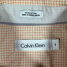 Load image into Gallery viewer, Calvin Klein Orange White Plaid Check Short Sleeve Cotton Button-Down Shirt
