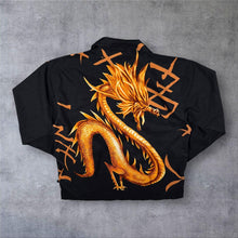 Load image into Gallery viewer, Vintage BSX Casuals Goth Y2K Dragon Graphic Black Polyester Long Sleeve Shirt
