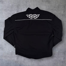 Load image into Gallery viewer, Vintage El General Mexican Western Black White Long Sleeve Charro Shirt
