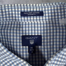 Load image into Gallery viewer, GANT Tech Prep Oxford Shirt Mens 2XL Blue White Gingham Check Regular Fit
