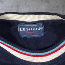 Load image into Gallery viewer, Early 00's Le Shark Sportif Mini Logo Red Navy Blue Towelling Velour T-Shirt
