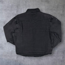 Load image into Gallery viewer, Levi's XL Washed Black Denim Western Shirt Pearl Snap Cowboy Red Tab
