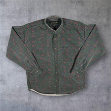 Load image into Gallery viewer, Vintage 90s Knights Round Table Shirt L Abstract Print Washed Green Grunge
