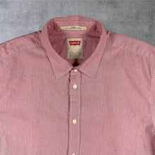 Load image into Gallery viewer, Levi's Red Tab Shirt Mens Large Red Micro Stripe Standard Fit Short Sleeve L
