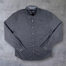 Load image into Gallery viewer, Tommy Hilfiger Mens Oxford Shirt XL Cotton Grey Slim Fit Button Down
