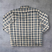 Load image into Gallery viewer, Vintage Mens Beige Grey Plaid Flannel Shirt Grunge Lumberjack Workwear Check XL
