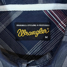 Load image into Gallery viewer, Wrangler Mens Shirt M Navy Multi Plaid Check Long Sleeve Western Workwear
