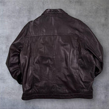Load image into Gallery viewer, Vintage 020 Genuine Real Black Leather Y2K Zip Bomber Jacket

