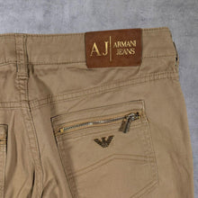 Load image into Gallery viewer, AJ Armani Jeans Classic Brown Slim Fit Cotton Elastane Chino Trousers
