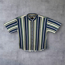 Load image into Gallery viewer, Vintage 90s Natural Issue Striped Shirt L Navy Green Preppy Button Down
