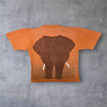 Load image into Gallery viewer, Vintage 90's Tinga Tinga Elephant Animal Wildlife Graphic Faded Orange T-Shirt
