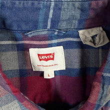 Load image into Gallery viewer, Levi's White Tab Blue Red Plaid Check Long Sleeve Cotton Shirt
