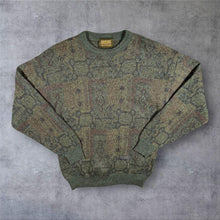 Load image into Gallery viewer, Vintage Il Granchio Italian Geometric Knit Jumper Green 80s 90s Made in Italy
