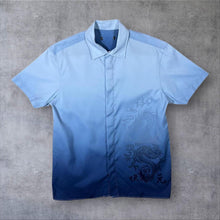 Load image into Gallery viewer, Early 00's Gothic Y2K Dragon Graphic Blue Gradient Short Sleeve Shirt
